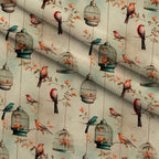 Gilded Aviary Pattern 2 Fleece Fabric — fleece fabric folded close-up preview (mv-fleece-v1:lying)