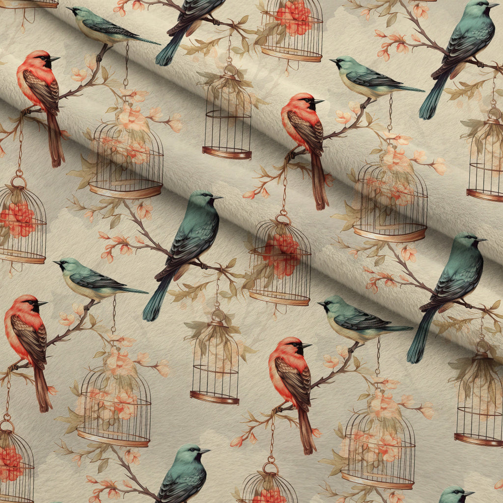 Gilded Aviary Pattern 5 Fleece Fabric — fleece fabric folded close-up preview (mv-fleece-v1:lying)