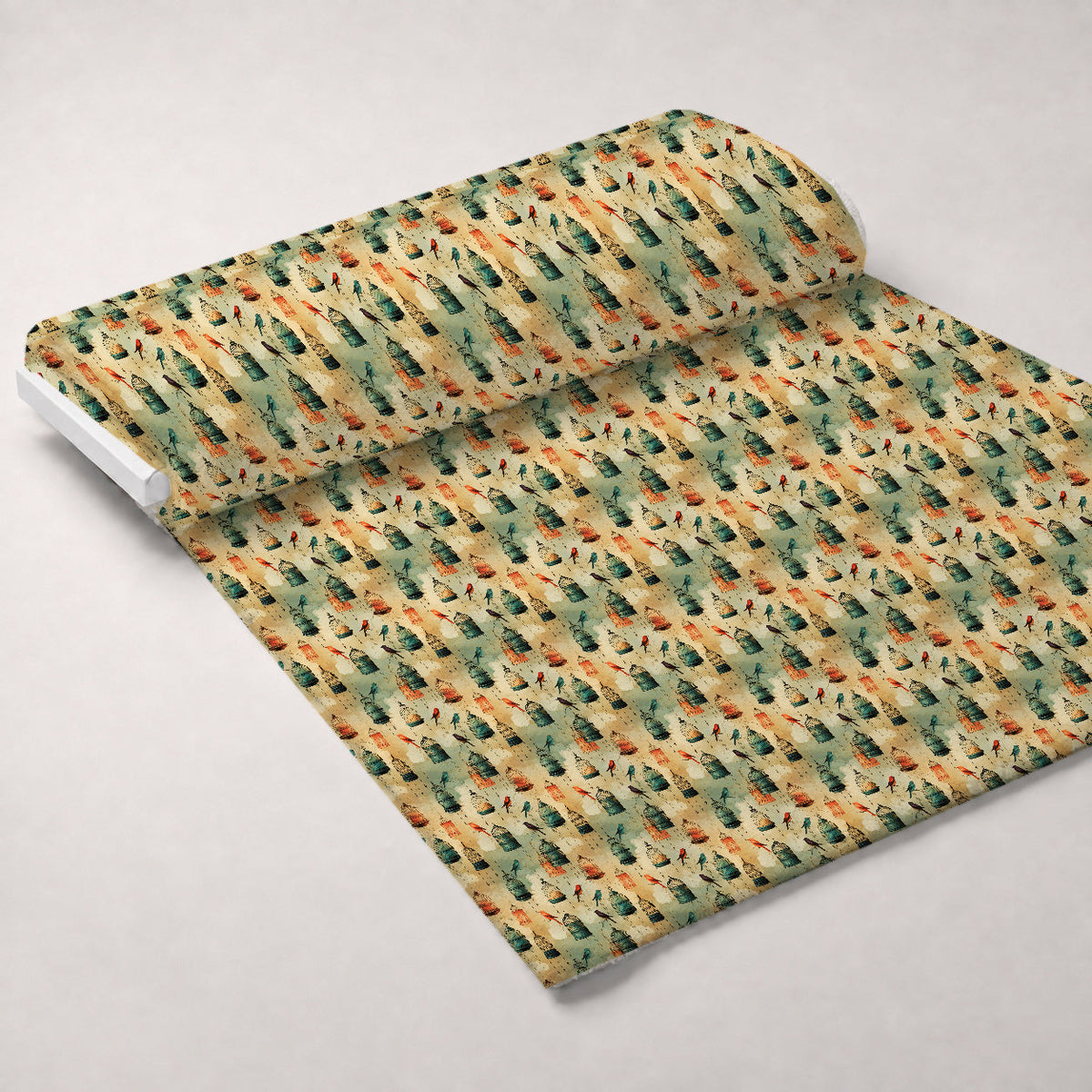 Gilded Aviary Pattern 8 Fleece Fabric — fleece fabric unrolled bolt preview (mv-fleece-v1:bolt)