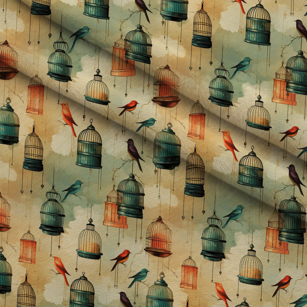 Gilded Aviary Pattern 8 Fleece Fabric — fleece fabric folded close-up preview (mv-fleece-v1:lying)