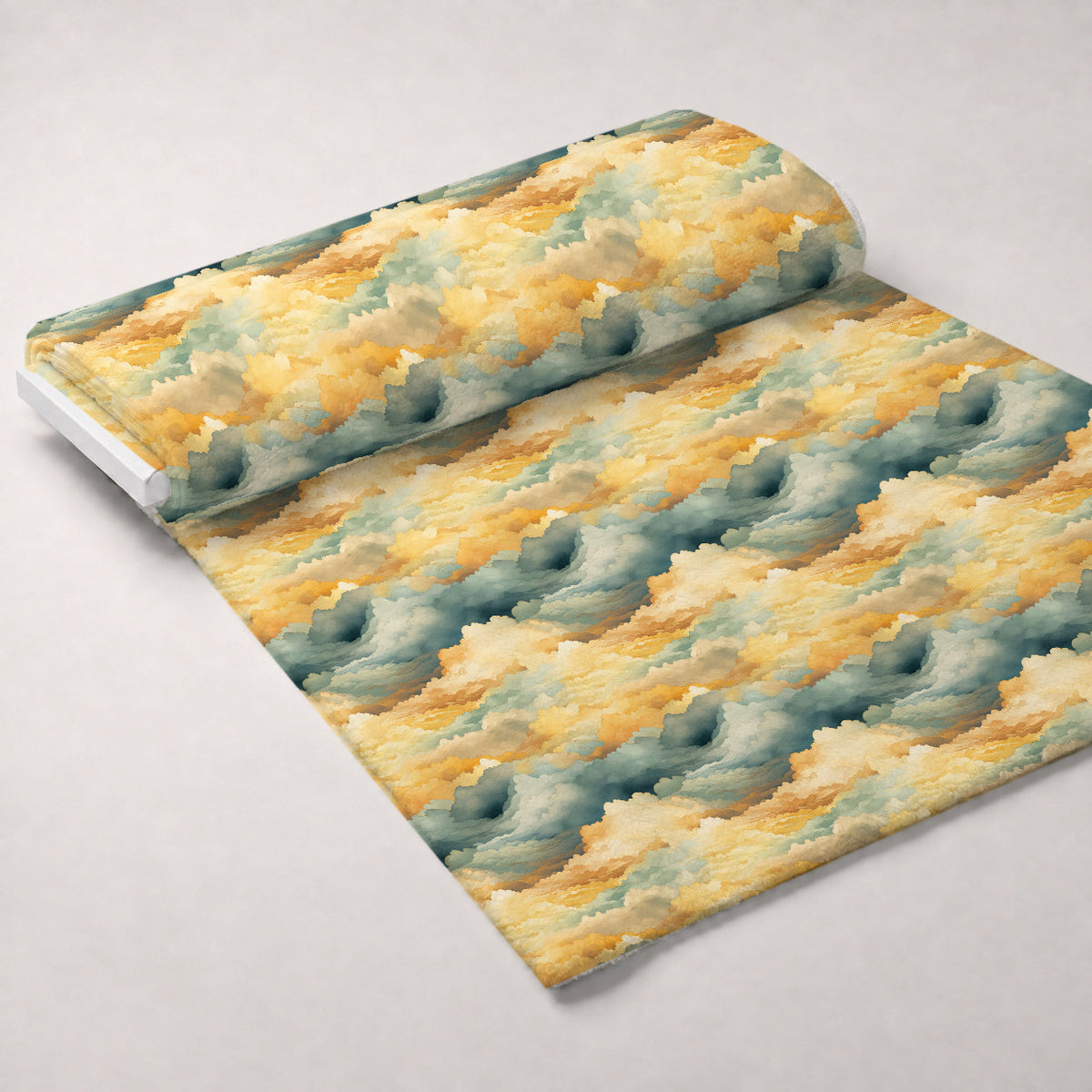Gilded Clouds Pattern 3 Fleece Fabric — fleece fabric unrolled bolt preview (mv-fleece-v1:bolt)