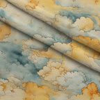 Gilded Clouds Pattern 5 Fleece Fabric — fleece fabric folded close-up preview (mv-fleece-v1:lying)
