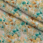 Gilded Coastal Blooms Pattern 11 Fleece Fabric — fleece fabric folded close-up preview (mv-fleece-v1:lying)