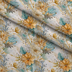 Gilded Coastal Blooms Pattern 19 Fleece Fabric — fleece fabric folded close-up preview (mv-fleece-v1:lying)