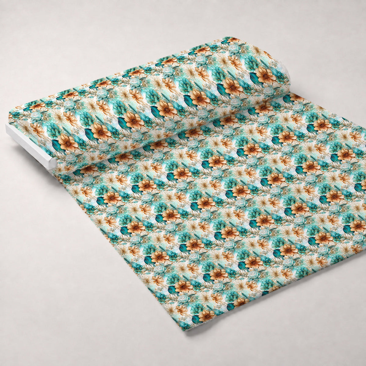 Gilded Coastal Blooms Pattern 4 Fleece Fabric — fleece fabric unrolled bolt preview (mv-fleece-v1:bolt)
