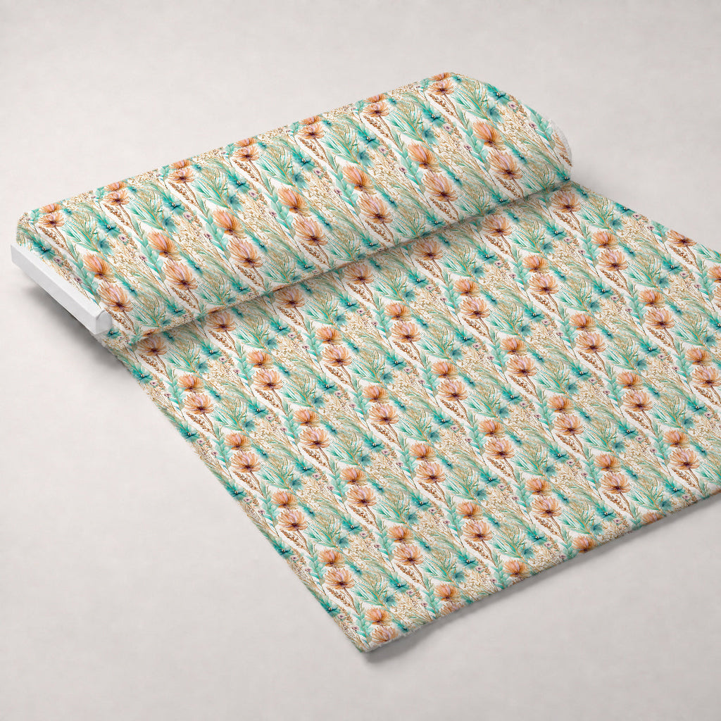 Gilded Coastal Blooms Pattern 9 Fleece Fabric — fleece fabric unrolled bolt preview (mv-fleece-v1:bolt)