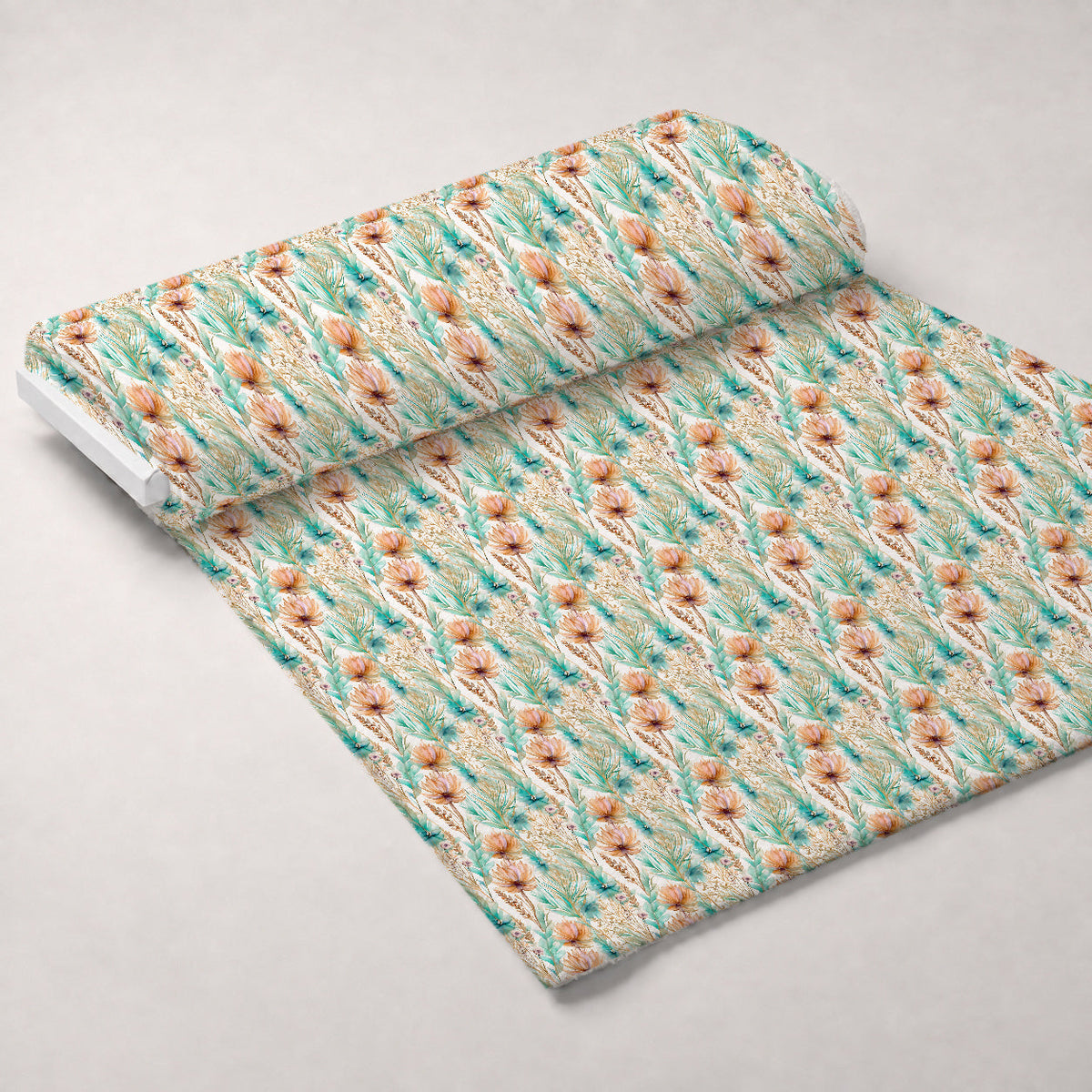Gilded Coastal Blooms Pattern 9 Fleece Fabric — fleece fabric unrolled bolt preview (mv-fleece-v1:bolt)
