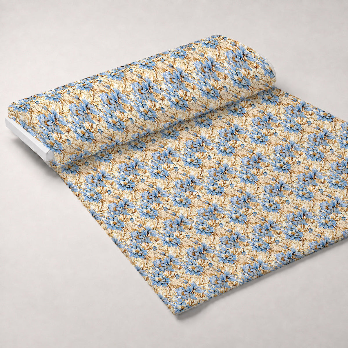 Gilded Cornflowers Pattern 6 Fleece Fabric — fleece fabric unrolled bolt preview (mv-fleece-v1:bolt)