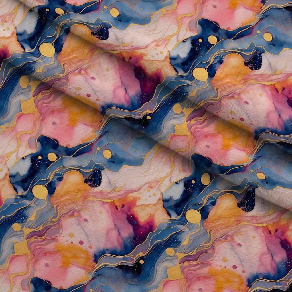 Gilded Currents Pattern 20 Fleece Fabric — fleece fabric folded close-up preview (mv-fleece-v1:lying)