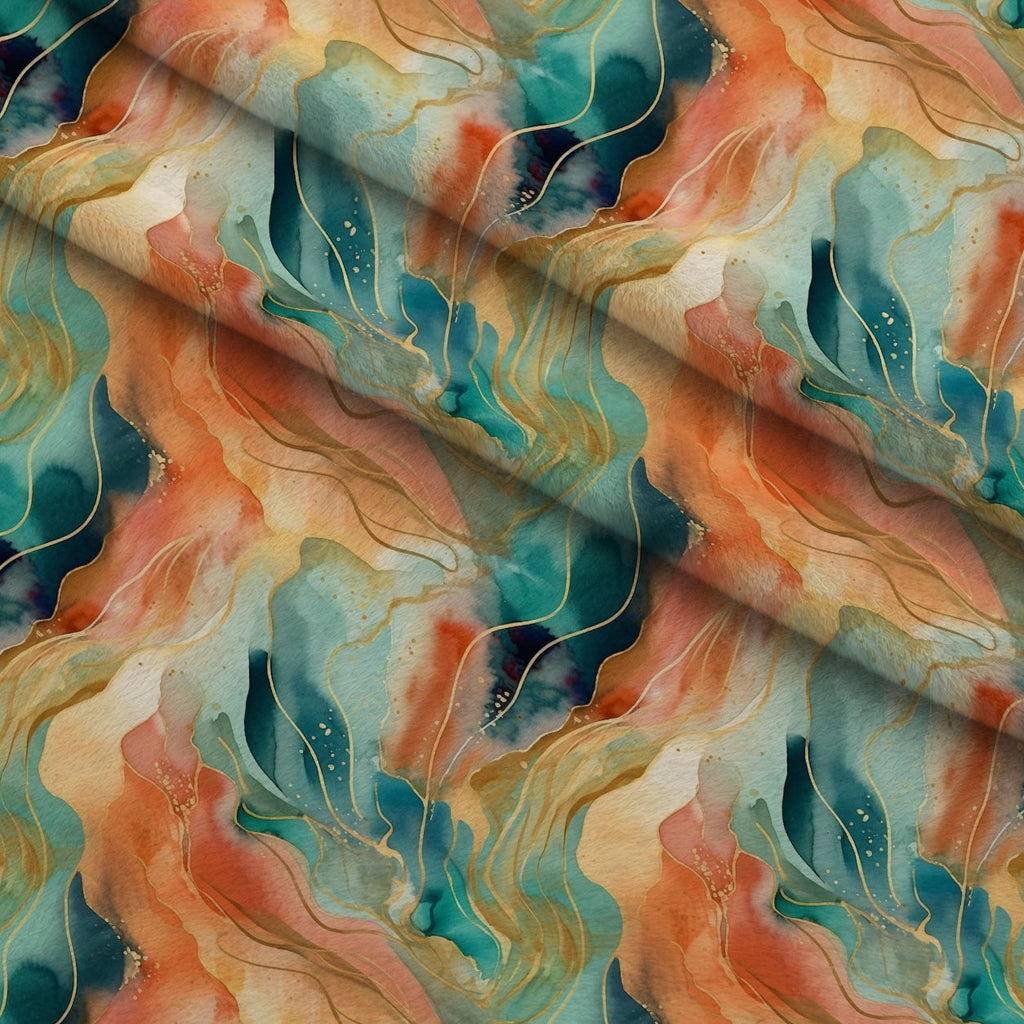 Gilded Currents Pattern 8 Fleece Fabric — fleece fabric folded close-up preview (mv-fleece-v1:lying)