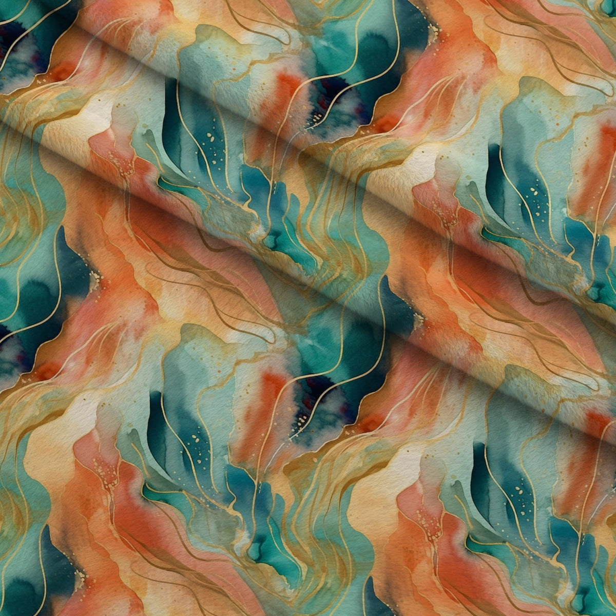 Gilded Currents Pattern 8 Fleece Fabric — fleece fabric folded close-up preview (mv-fleece-v1:lying)