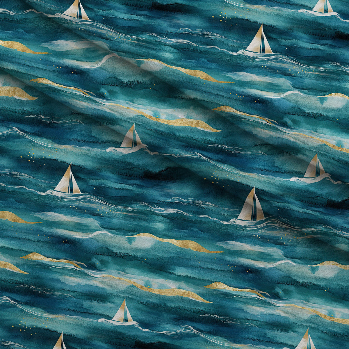 Gilded Depths Pattern 4 Fleece Fabric — fleece fabric folded close-up preview (mv-fleece-v1:lying)