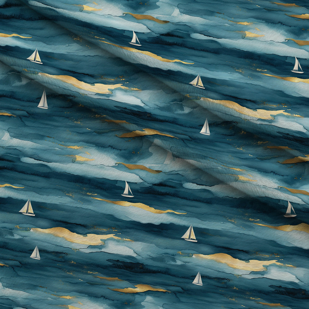 Gilded Depths Pattern 6 Fleece Fabric — fleece fabric folded close-up preview (mv-fleece-v1:lying)