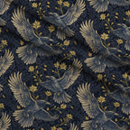 Gilded Falcons Pattern 15 Fleece Fabric — fleece fabric folded close-up preview (mv-fleece-v1:lying)