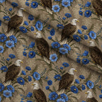 Gilded Falcons Pattern 16 Fleece Fabric — fleece fabric folded close-up preview (mv-fleece-v1:lying)