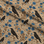 Gilded Falcons Pattern 2 Fleece Fabric — fleece fabric folded close-up preview (mv-fleece-v1:lying)