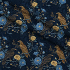 Gilded Falcons Pattern 26 Fleece Fabric — fleece fabric folded close-up preview (mv-fleece-v1:lying)