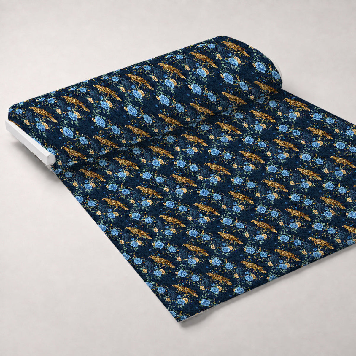 Gilded Falcons Pattern 27 Fleece Fabric — fleece fabric unrolled bolt preview (mv-fleece-v1:bolt)