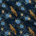 Gilded Falcons Pattern 27 Fleece Fabric — fleece fabric folded close-up preview (mv-fleece-v1:lying)