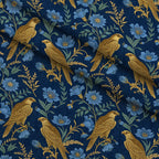 Gilded Falcons Pattern 28 Fleece Fabric — fleece fabric folded close-up preview (mv-fleece-v1:lying)