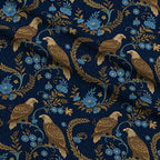 Gilded Falcons Pattern 5 Fleece Fabric — fleece fabric folded close-up preview (mv-fleece-v1:lying)