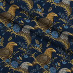 Gilded Falcons Pattern 6 Fleece Fabric — fleece fabric folded close-up preview (mv-fleece-v1:lying)