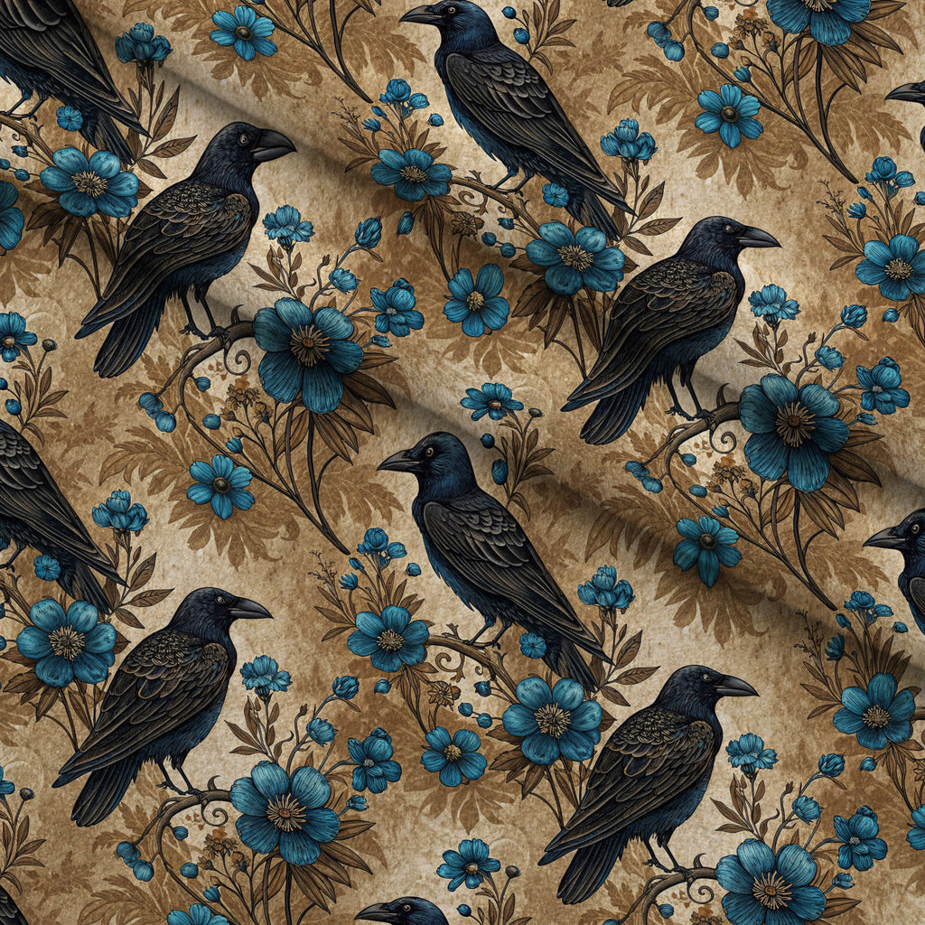 Gilded Falcons Pattern 9 Fleece Fabric — fleece fabric folded close-up preview (mv-fleece-v1:lying)