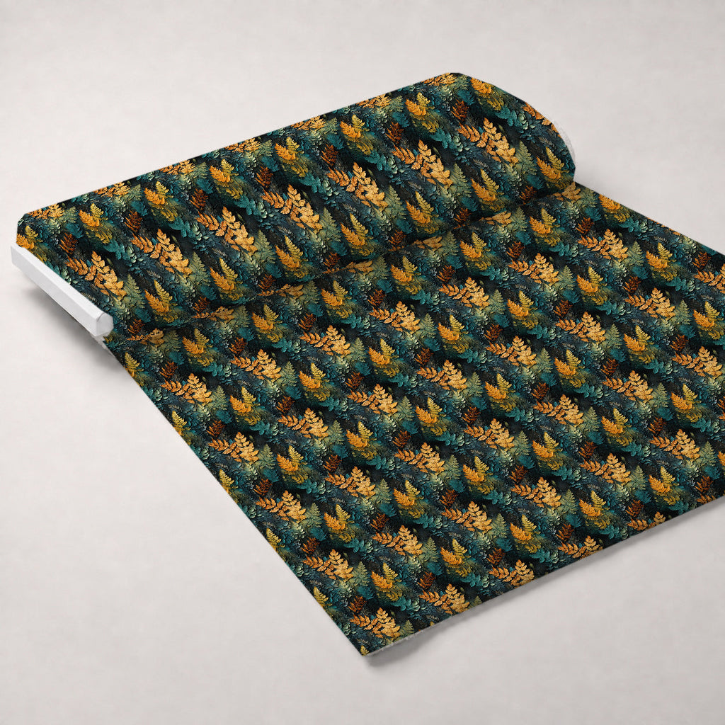 Gilded Ferns Pattern 1 Fleece Fabric — fleece fabric unrolled bolt preview (mv-fleece-v1:bolt)