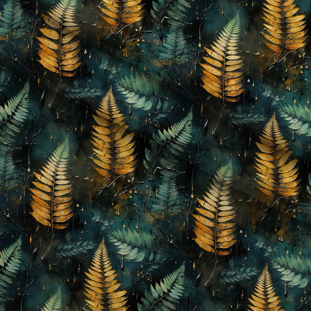 Gilded Ferns Pattern 10 Fleece Fabric — fleece fabric folded close-up preview (mv-fleece-v1:lying)