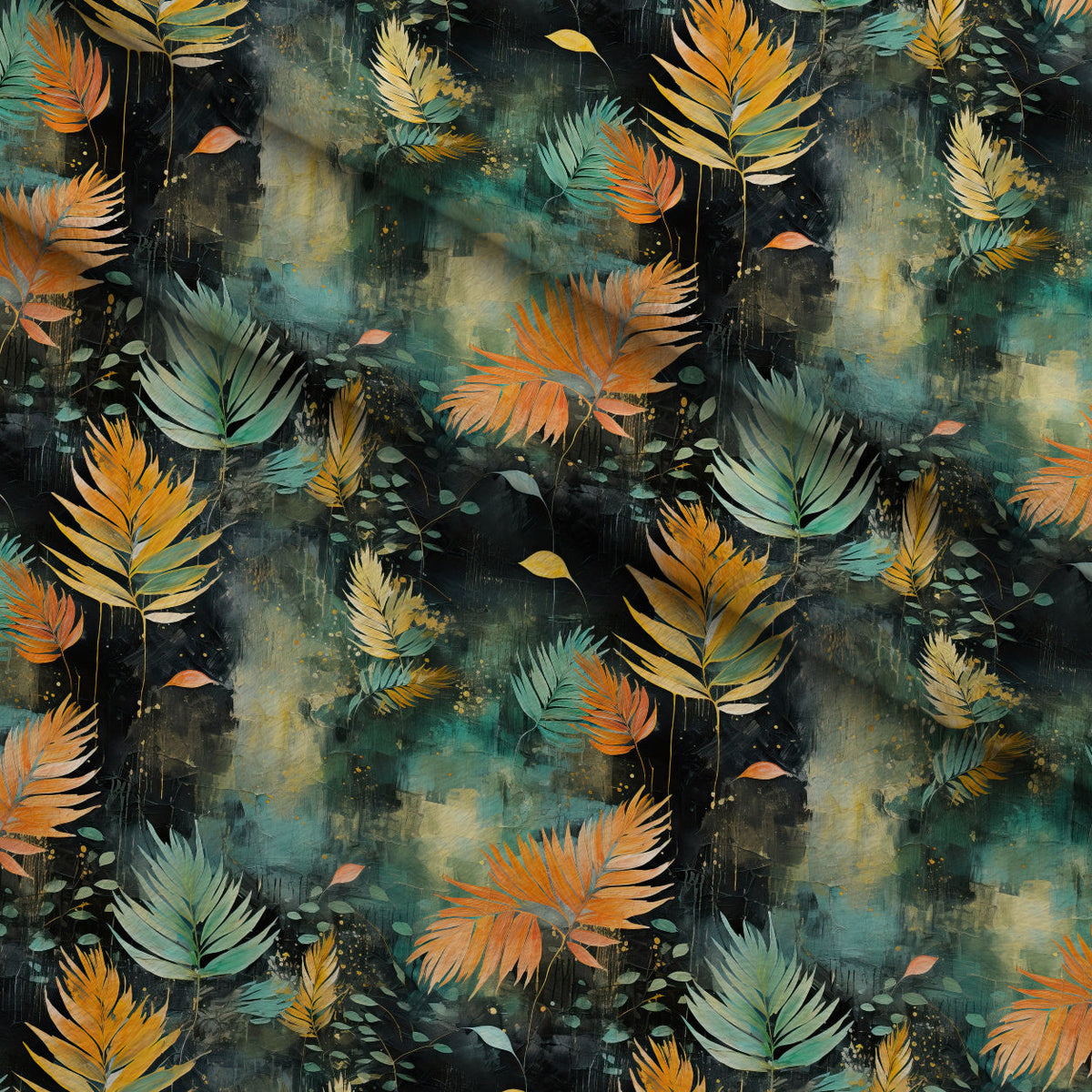 Gilded Ferns Pattern 12 Fleece Fabric — fleece fabric folded close-up preview (mv-fleece-v1:lying)