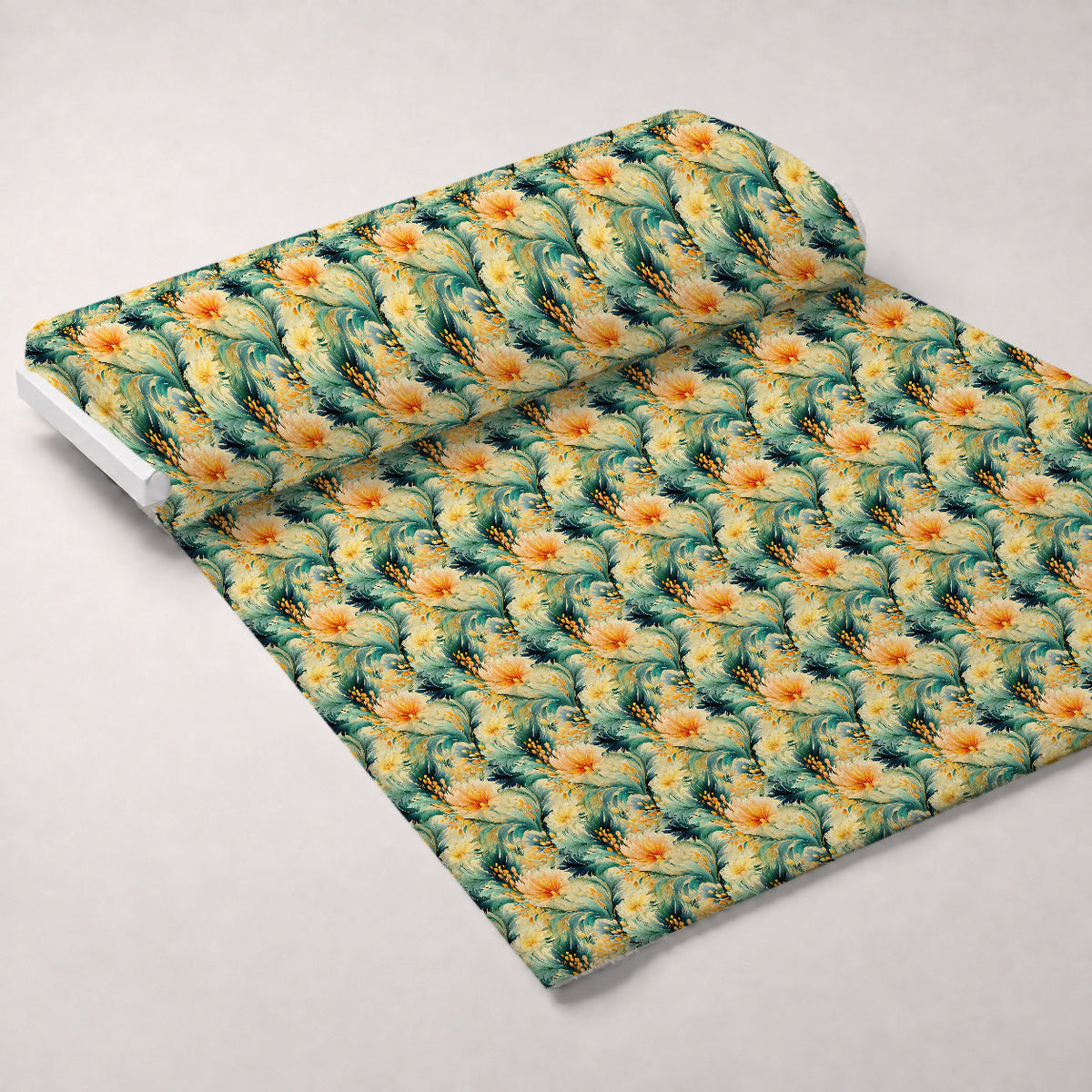 Gilded Ferns Pattern 3 Fleece Fabric — fleece fabric unrolled bolt preview (mv-fleece-v1:bolt)
