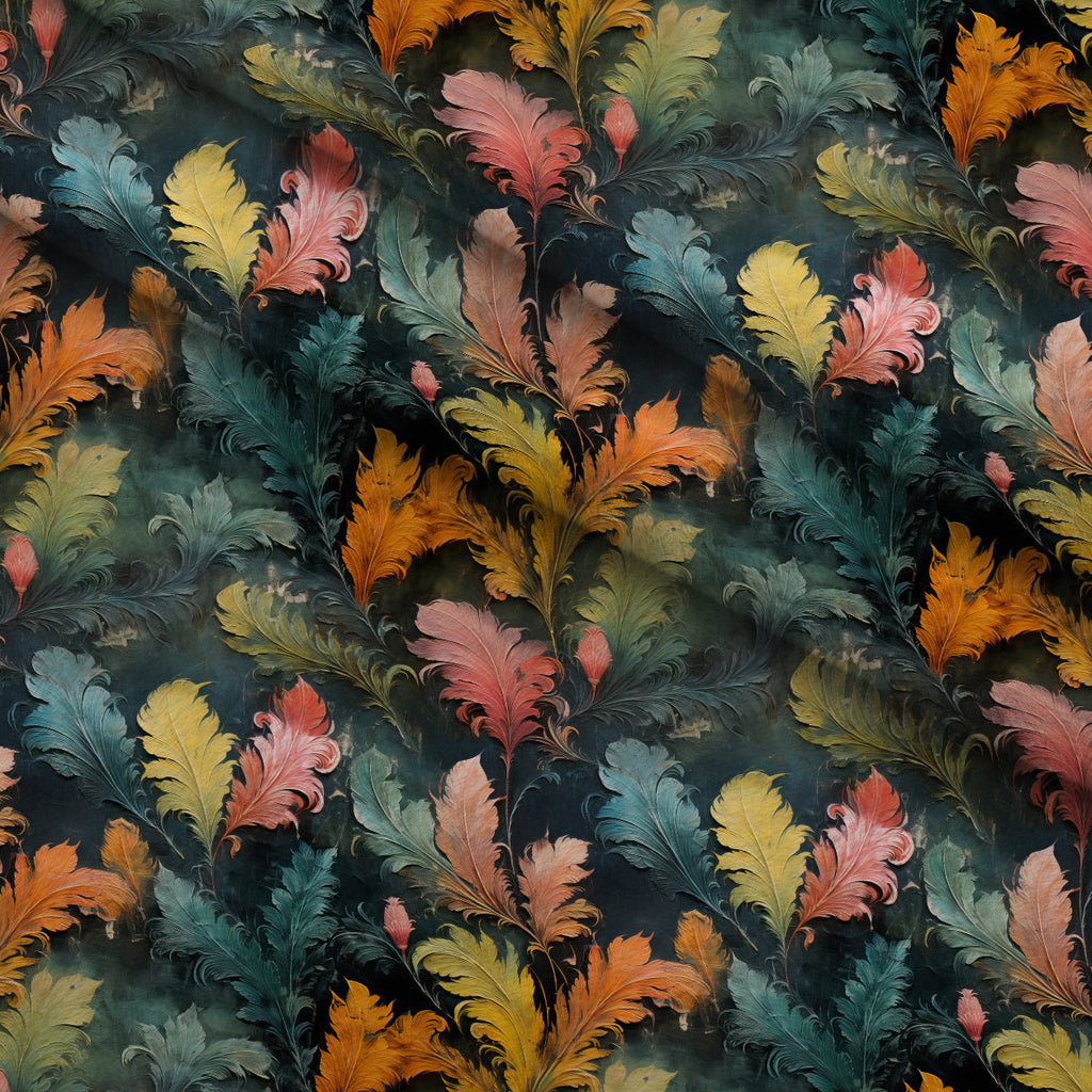 Gilded Ferns Pattern 6 Fleece Fabric — fleece fabric folded close-up preview (mv-fleece-v1:lying)