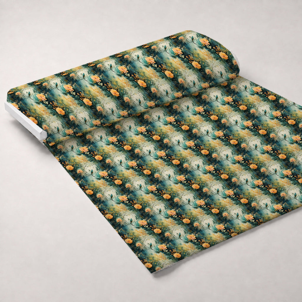 Gilded Ferns Pattern 7 Fleece Fabric — fleece fabric unrolled bolt preview (mv-fleece-v1:bolt)