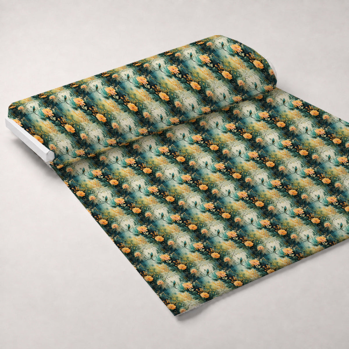 Gilded Ferns Pattern 7 Fleece Fabric — fleece fabric unrolled bolt preview (mv-fleece-v1:bolt)