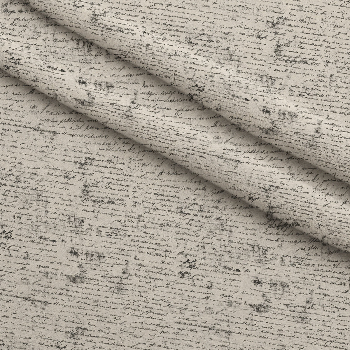 Gilded Forgotten Correspondence Pattern 1 Fleece Fabric — fleece fabric folded close-up preview (mv-fleece-v1:lying)
