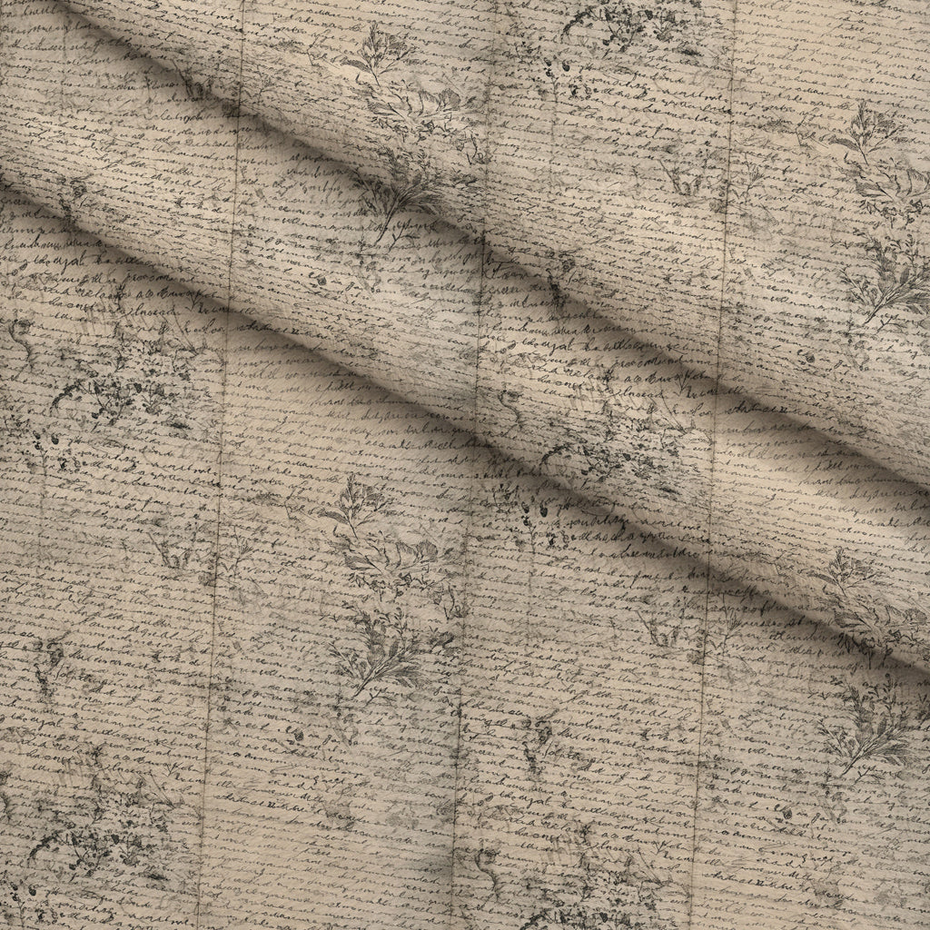 Gilded Forgotten Correspondence Pattern 11 Fleece Fabric — fleece fabric folded close-up preview (mv-fleece-v1:lying)