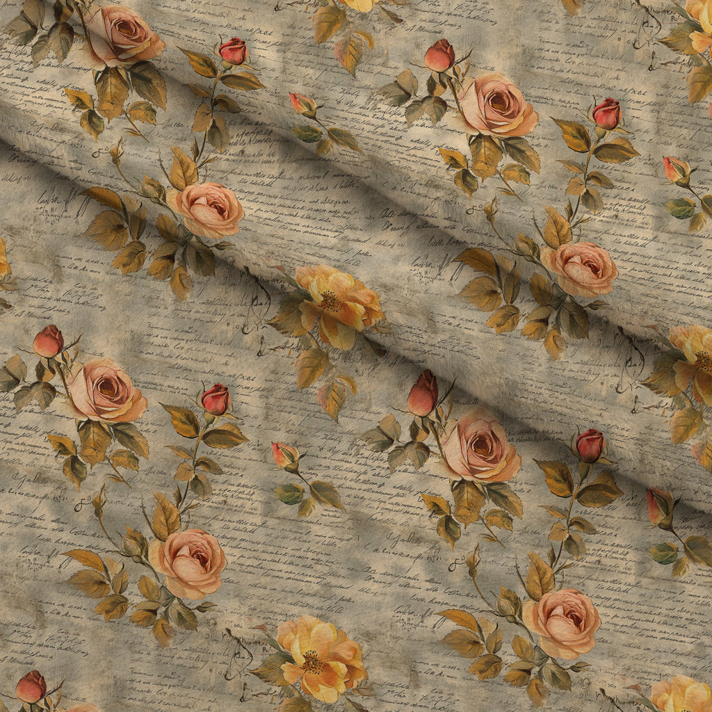 Gilded Forgotten Correspondence Pattern 12 Fleece Fabric — fleece fabric folded close-up preview (mv-fleece-v1:lying)
