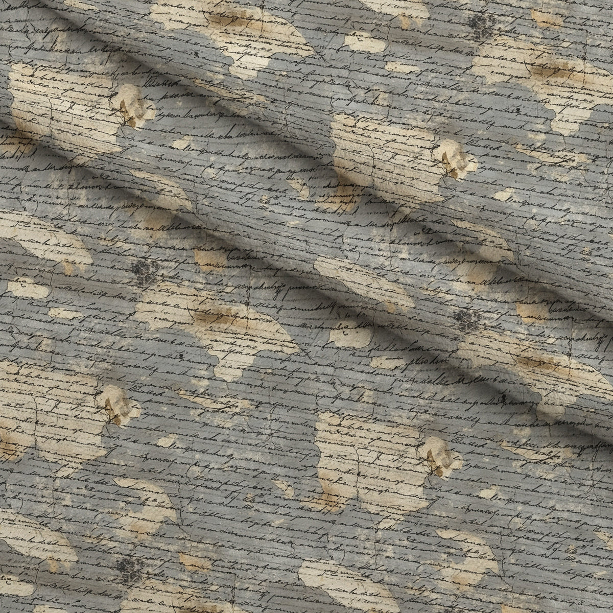 Gilded Forgotten Correspondence Pattern 14 Fleece Fabric — fleece fabric folded close-up preview (mv-fleece-v1:lying)