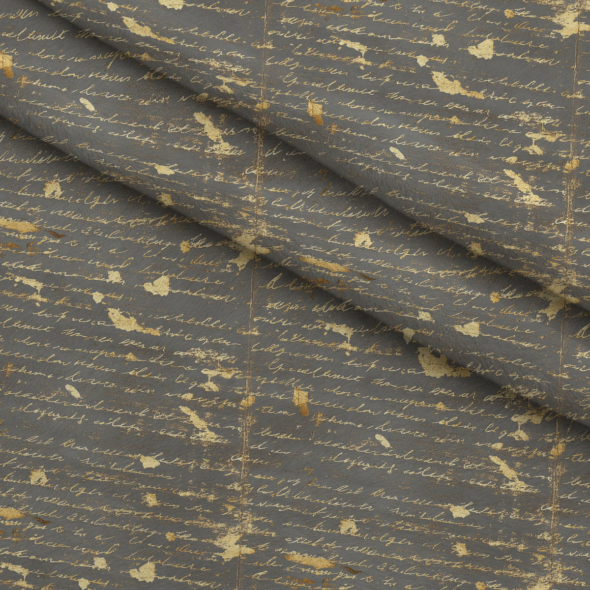 Gilded Forgotten Correspondence Pattern 16 Fleece Fabric — fleece fabric folded close-up preview (mv-fleece-v1:lying)