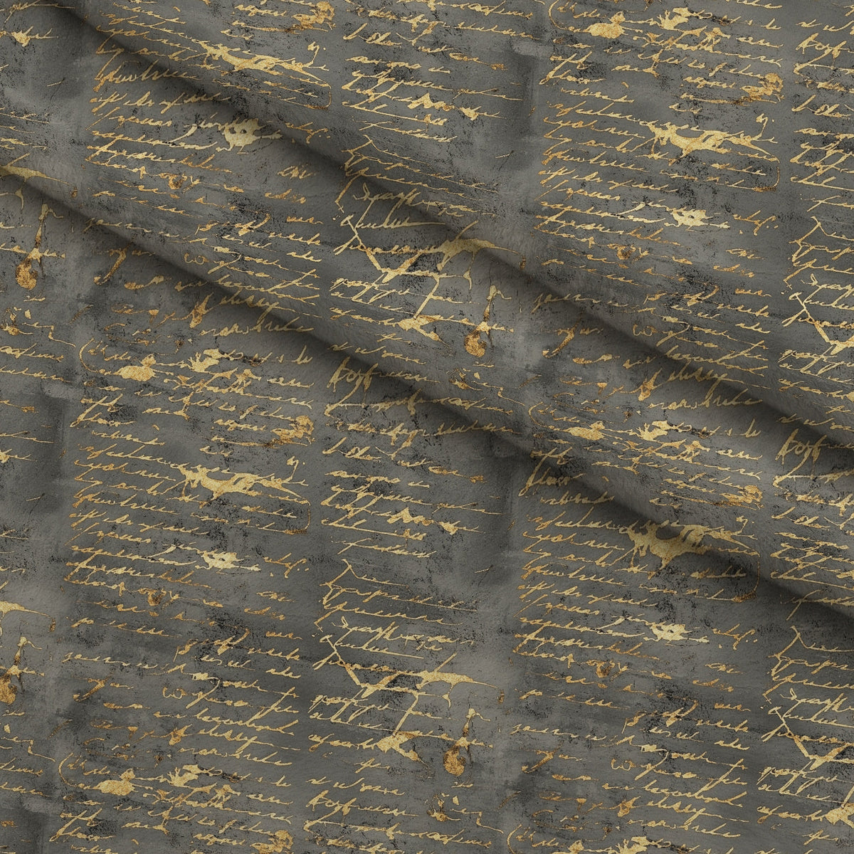 Gilded Forgotten Correspondence Pattern 17 Fleece Fabric — fleece fabric folded close-up preview (mv-fleece-v1:lying)