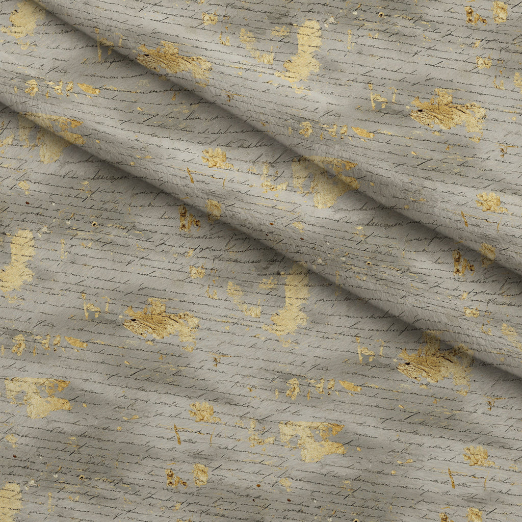 Gilded Forgotten Correspondence Pattern 18 Fleece Fabric — fleece fabric folded close-up preview (mv-fleece-v1:lying)