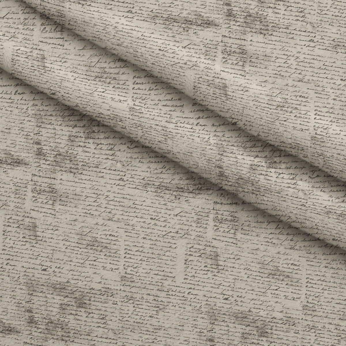 Gilded Forgotten Correspondence Pattern 3 Fleece Fabric — fleece fabric folded close-up preview (mv-fleece-v1:lying)
