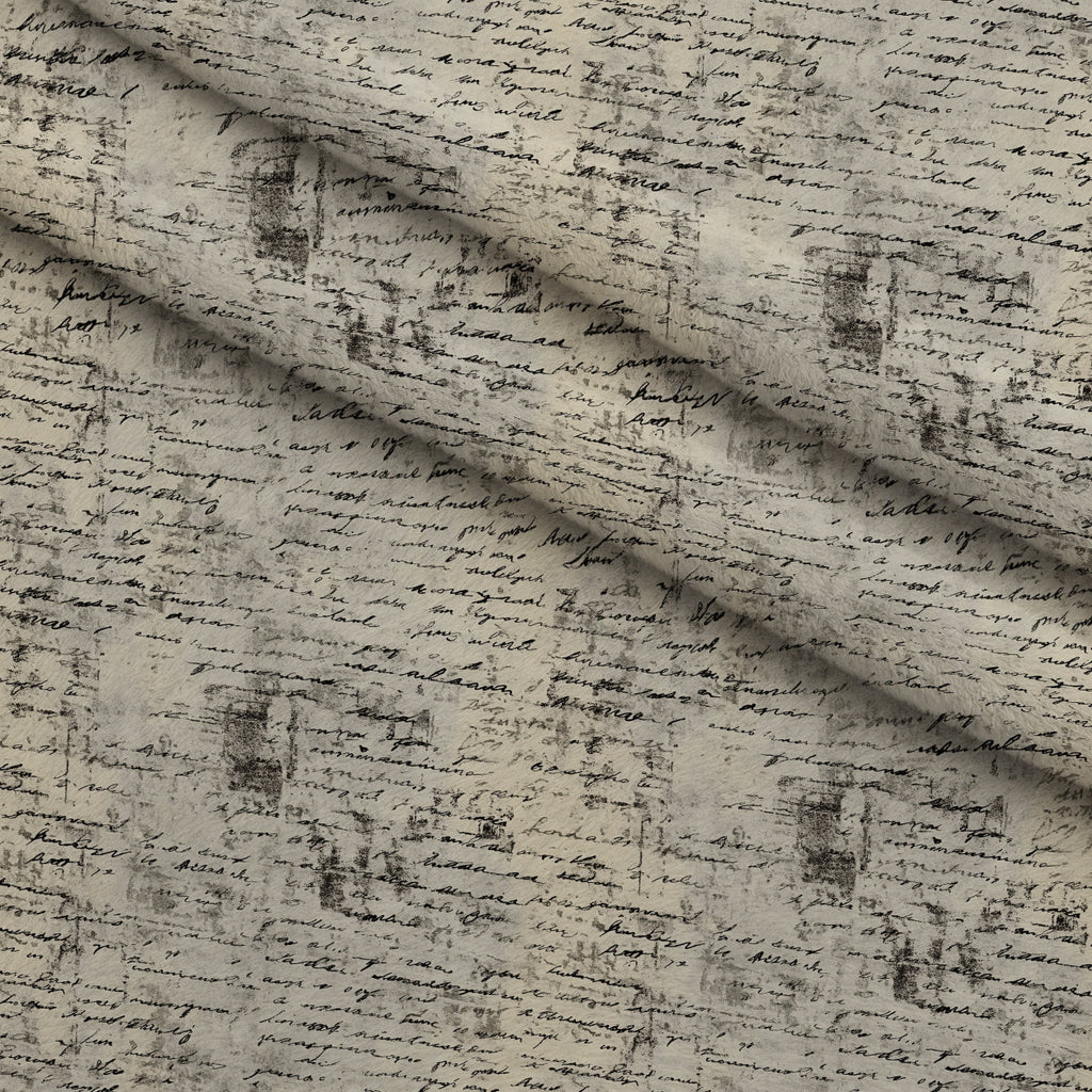 Gilded Forgotten Correspondence Pattern 7 Fleece Fabric — fleece fabric folded close-up preview (mv-fleece-v1:lying)