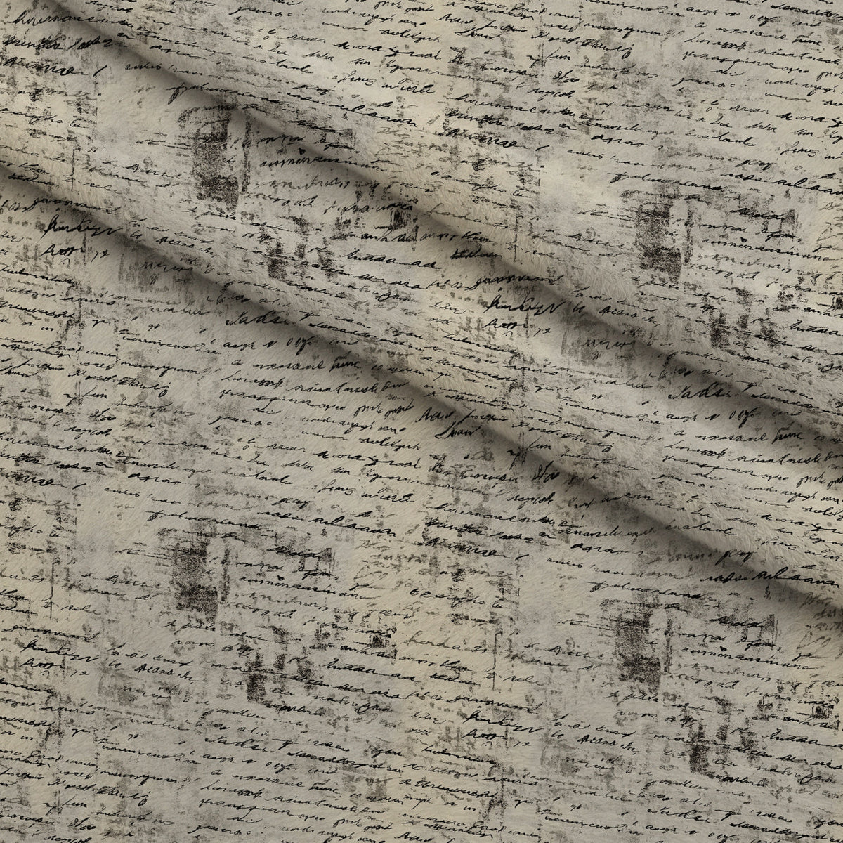 Gilded Forgotten Correspondence Pattern 7 Fleece Fabric — fleece fabric folded close-up preview (mv-fleece-v1:lying)