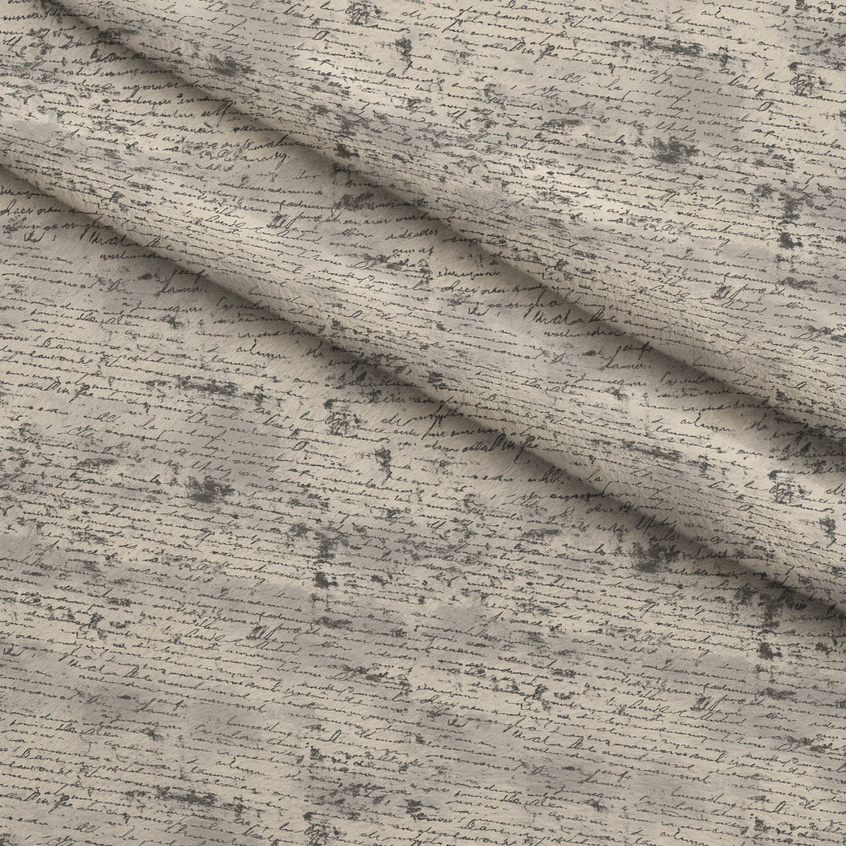 Gilded Forgotten Correspondence Pattern 9 Fleece Fabric — fleece fabric folded close-up preview (mv-fleece-v1:lying)
