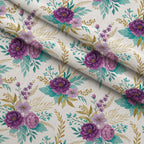 Gilded Fuchsia Garden Pattern 1 Fleece Fabric — fleece fabric folded close-up preview (mv-fleece-v1:lying)