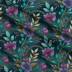 Gilded Fuchsia Garden Pattern 21 Fleece Fabric — fleece fabric folded close-up preview (mv-fleece-v1:lying)