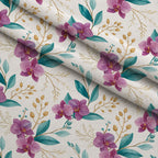 Gilded Fuchsia Garden Pattern 9 Fleece Fabric — fleece fabric folded close-up preview (mv-fleece-v1:lying)