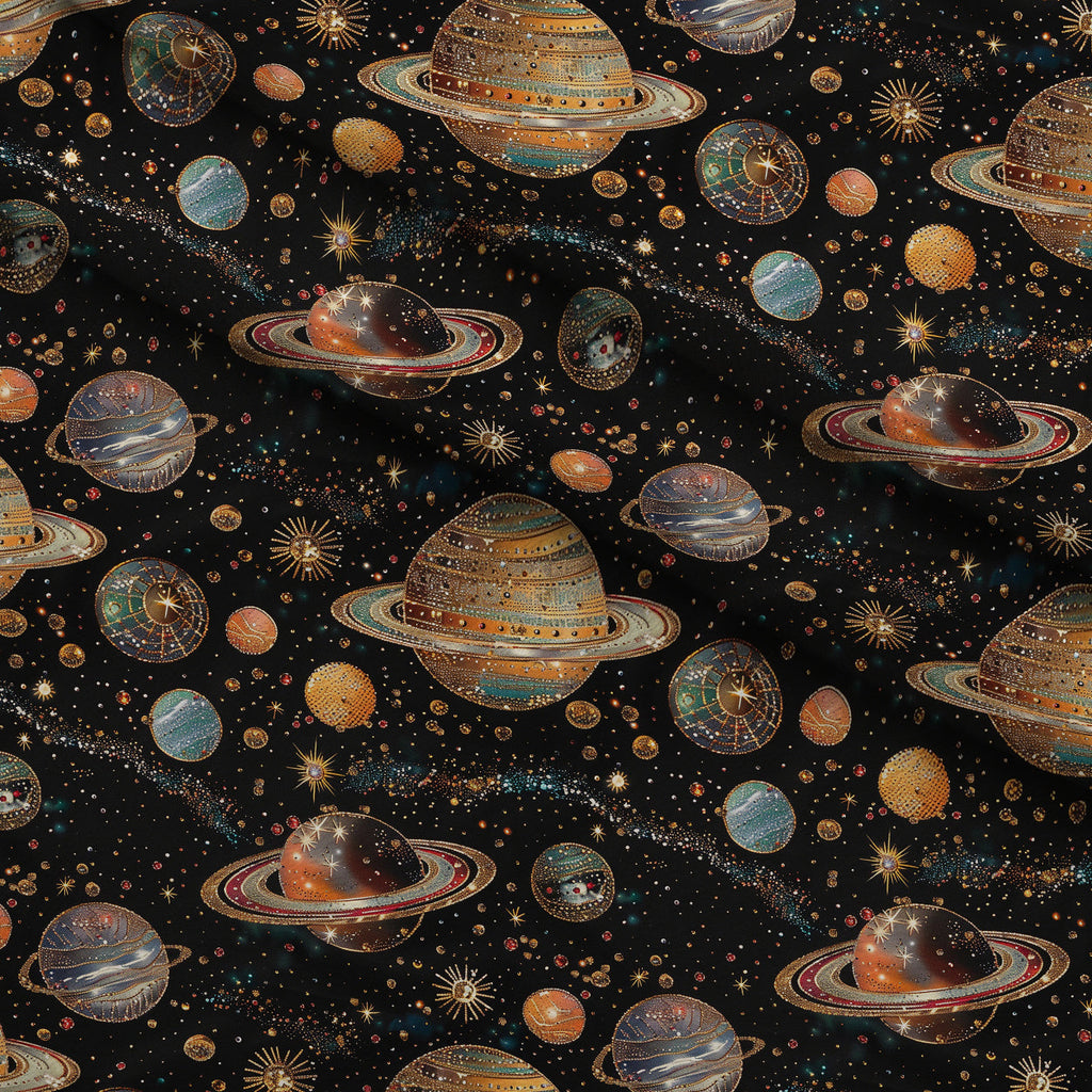 Gilded Galaxy Pattern 2 Fleece Fabric — fleece fabric folded close-up preview (mv-fleece-v1:lying)