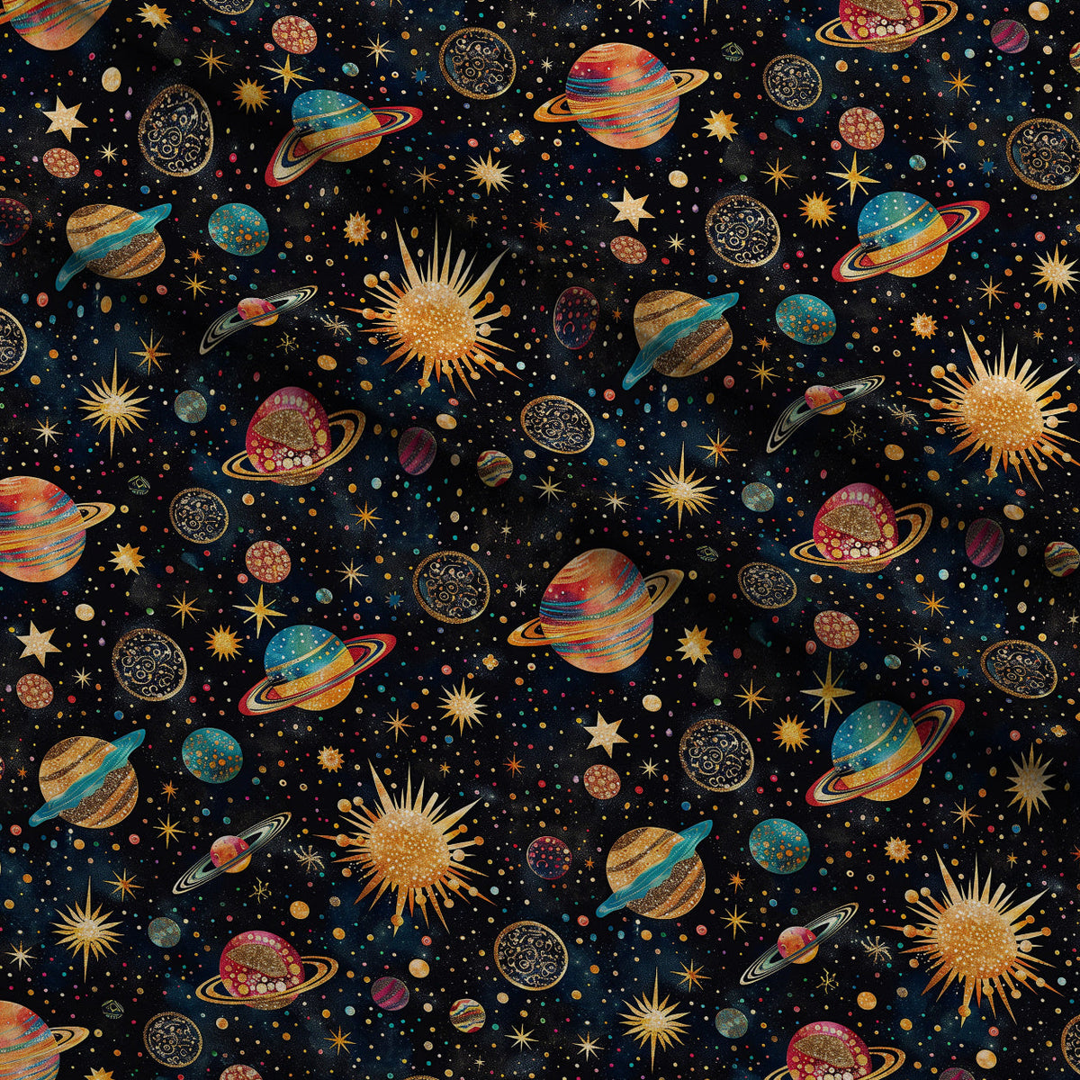 Gilded Galaxy Pattern 4 Fleece Fabric — fleece fabric folded close-up preview (mv-fleece-v1:lying)